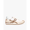 Flow Runner monogram-embroidered suede low-top trainers