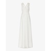 Nicole V-neck silk-blend maxi wedding dress