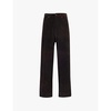 Brand-patch wide-leg corduroy trousers