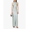 Anaiis draped-neck slim-fit silk maxi dress