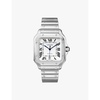 CRWSSA0018 Santos de Cartier Large Model stainless steel and leather watch