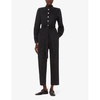 Andrea button-up long-sleeve cotton jumpsuit