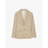 Separable flap-pocket regular-fit wool blazer