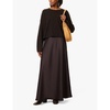 Barb A-line satin maxi skirt