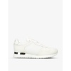 Lowman padded-mesh patent-leather trainers