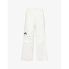 Logo-embroidered wide-leg cotton-blend woven trousers