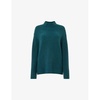 Funnel-neck ribbed recycled wool-blend jumper