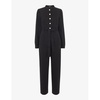 Andrea button-up long-sleeve cotton jumpsuit