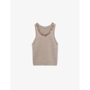 Knit-logo sleeveless wool and cashmere-blend top