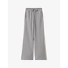 Logo-embroidered side-stripe high-rise cotton trousers