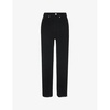 Branded-hardware barrel-leg high-rise corduroy trousers