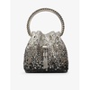 Bon Bon crystal-embellished satin top-handle bag