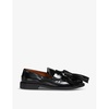 Fringed-trim leather moccasin loafers