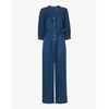 Mabel topstitch V-neck woven jumpsuit