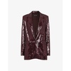 Misha sequin-embellished stretch-recycled polyester blazer