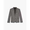 Notch-lapel single-breasted wool blazer