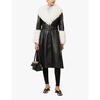 Foxy shearling-trim leather coat