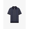 Sanderson diamond-pattern stretch-knit polo shirt