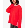 Colour-block relaxed-fit stretch-wool jumper