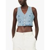 Mona V-Neck cotton-denim vest