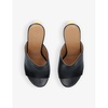 Soap-heel leather heeled mules