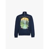 Graphic-print kangaroo-pocket cotton-jersey sweatshirt