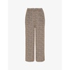 Leopard-print elasticated-waist woven trousers