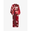 Queenie floral-print silk robe