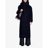 Integrated-scarf relaxed-fit wool coat