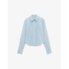 Cotton Pleated Long-Sleeve Shirt 