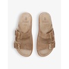 double-buckle suede sandals