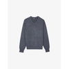 V-neck relaxed-fit woven jumper