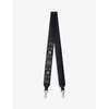 Stud-embellished logo-embossed leather strap