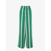 Bridget stripe-pattern maxi-length woven trousers