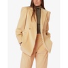 Suki puff-shoulder stretch-cotton corduroy blazer