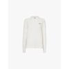 Logo-embroidered long-sleeve cashmere cardigan