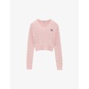 Branded V-neck cotton-knitted jumper