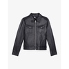 Flap-pocket slim-fit leather jacket