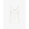 Violet scoop-neck ribbed stretch-cotton vest