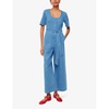 Freyja scoop-neck denim jumpsuit