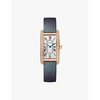 CRWJTA0048 Tank Américaine small 18ct rose-gold, 0.96ct brilliant-cut diamond and leather quartz watch