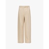 Newman wide-leg high-rise cotton and linen-blend trousers