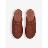 Intrecciato-weave slip-on leather mules