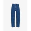 Barrel high-rise straight-leg jeans