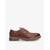 Sandstone leather and canvas derby shoes