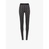 Moon-print stirrup-cuff recycled stretch-jersey leggings