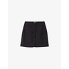 Mid-rise buttoned wool-blend mini skirt