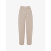 Tessa stripe-pattern mid-rise straight-leg cotton-blend trousers