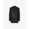 Stina regular-fit leather blazer jacket