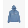 Graphic-text drawstring-hood cotton-jersey hoody